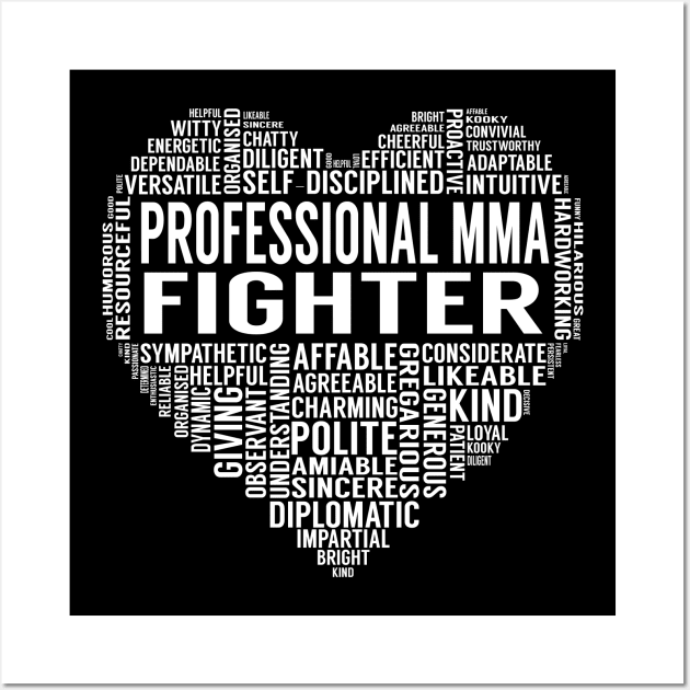 Professional Mma Fighter Heart Wall Art by LotusTee